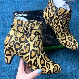 Sam Edelman Mandi Calf Hair Leopard Print Ankle Booties